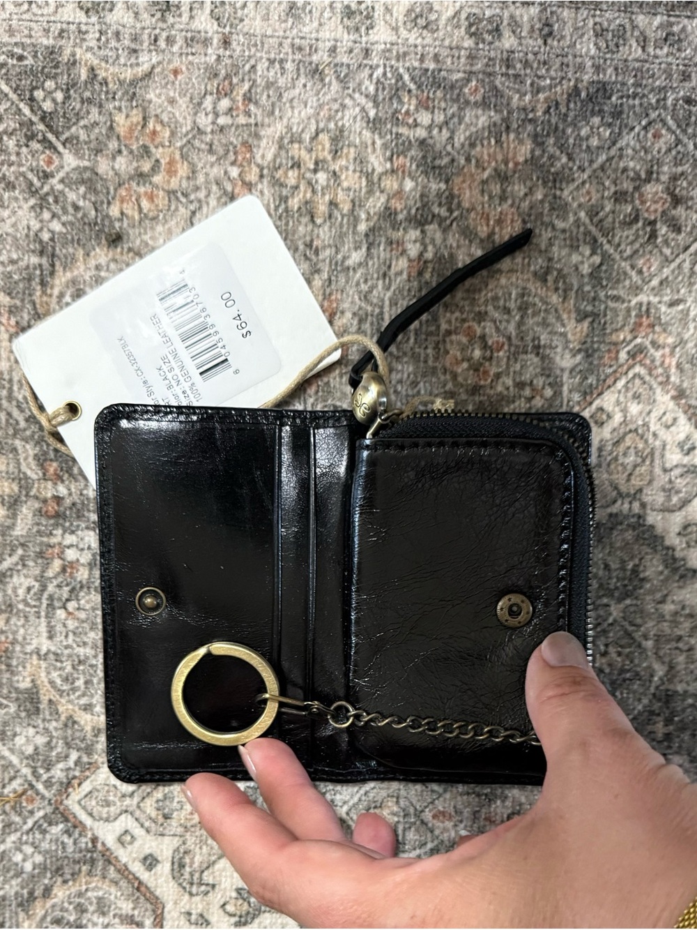 NWT HOBO Black Leather Zip Card Case - Picture 5 of 5